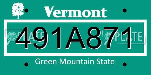 491A871 Vermont License Plate