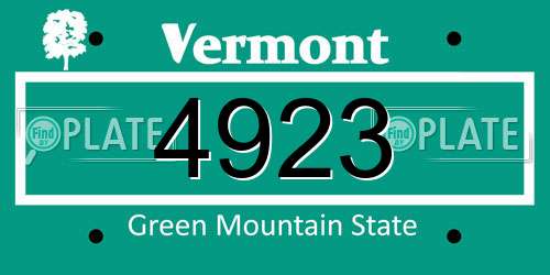4923 Vermont License Plate