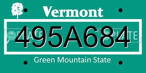 495A684 Vermont License Plate