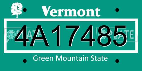 4A17485 Vermont License Plate