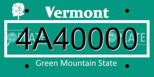 4A40000 Vermont License Plate