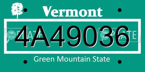 4A49036 Vermont License Plate