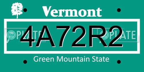 4A72R2 Vermont License Plate