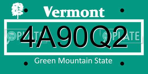 4A90Q2 Vermont License Plate