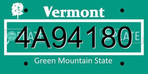 4A94180 Vermont License Plate