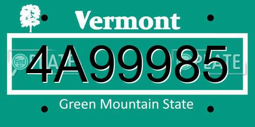 4A99985 Vermont License Plate