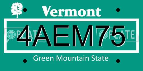 4AEM75 Vermont License Plate