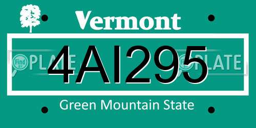 4AI295 Vermont License Plate