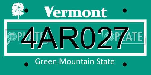 4AR027 Vermont License Plate