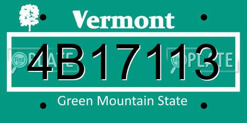 4B17113 Vermont License Plate