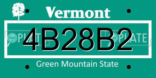 4B28B2 Vermont License Plate