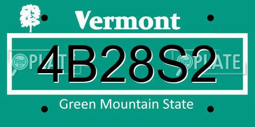 4B28S2 Vermont License Plate