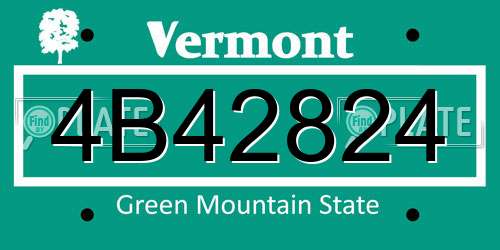 4B42824 Vermont License Plate