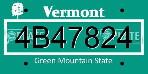 4B47824 Vermont License Plate