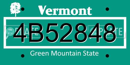 4B52848 Vermont License Plate