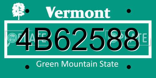4B62588 Vermont License Plate