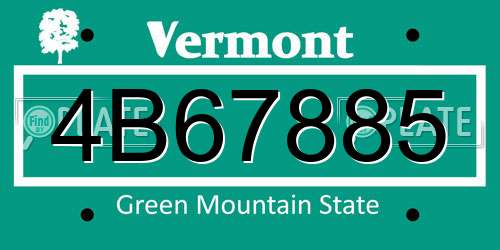 4B67885 Vermont License Plate