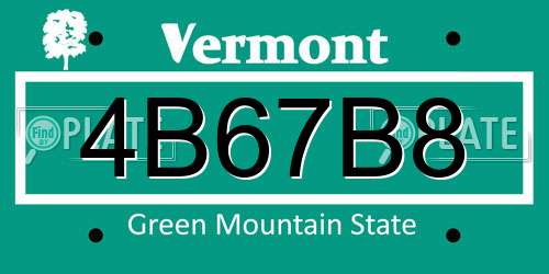 4B67B8 Vermont License Plate