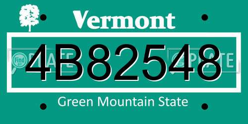 4B82548 Vermont License Plate