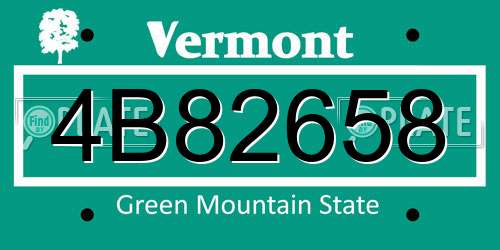 4B82658 Vermont License Plate
