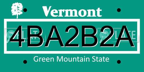 4BA2B2A Vermont License Plate