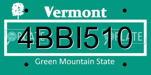 4BBI510 Vermont License Plate