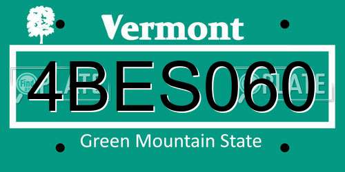 4BES060 Vermont License Plate