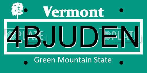 4BJUDEN Vermont License Plate