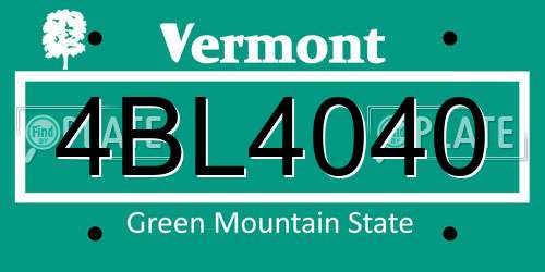 4BL4040 Vermont License Plate