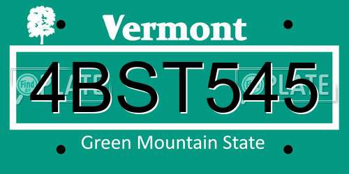 4BST545 Vermont License Plate