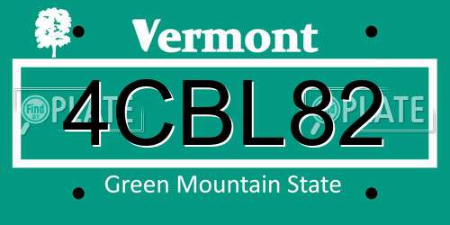 4CBL82 Vermont License Plate