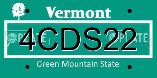 4CDS22 Vermont License Plate