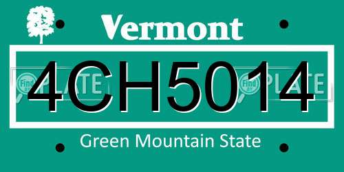 4CH5014 Vermont License Plate