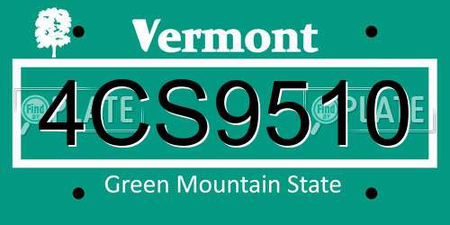 4CS9510 Vermont License Plate