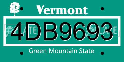 4DB9693 Vermont License Plate