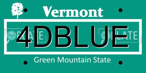 4DBLUE Vermont License Plate