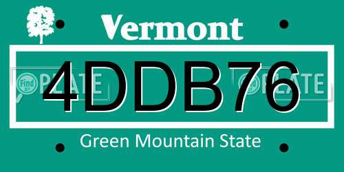 4DDB76 Vermont License Plate