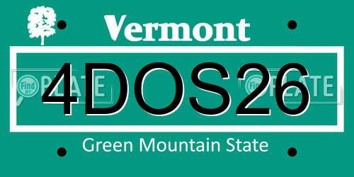 4DOS26 Vermont License Plate