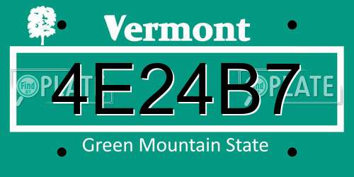 4E24B7 Vermont License Plate