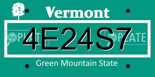 4E24S7 Vermont License Plate