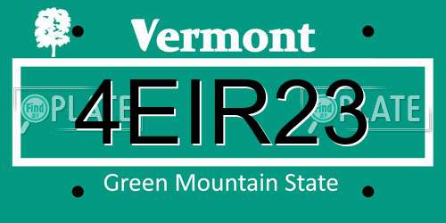 4EIR23 Vermont License Plate