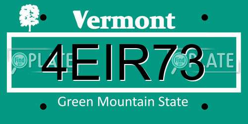 4EIR73 Vermont License Plate