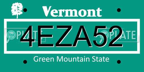 4EZA52 Vermont License Plate