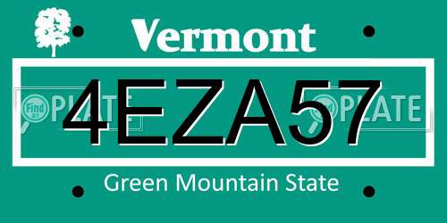 4EZA57 Vermont License Plate