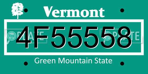 4F55558 Vermont License Plate