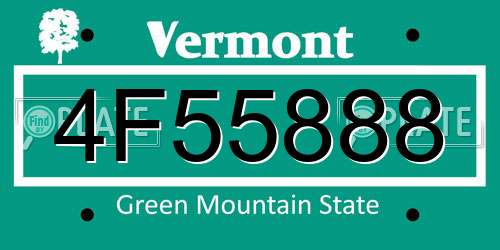 4F55888 Vermont License Plate