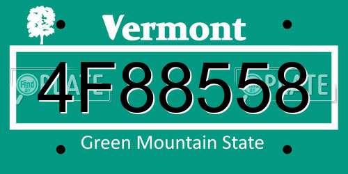 4F88558 Vermont License Plate