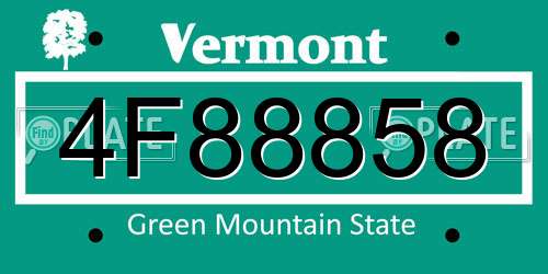 4F88858 Vermont License Plate