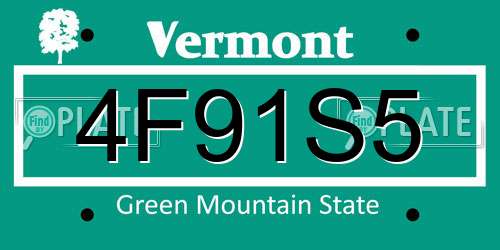 4F91S5 Vermont License Plate