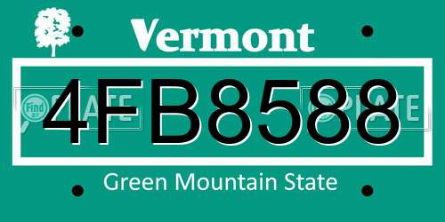 4FB8588 Vermont License Plate